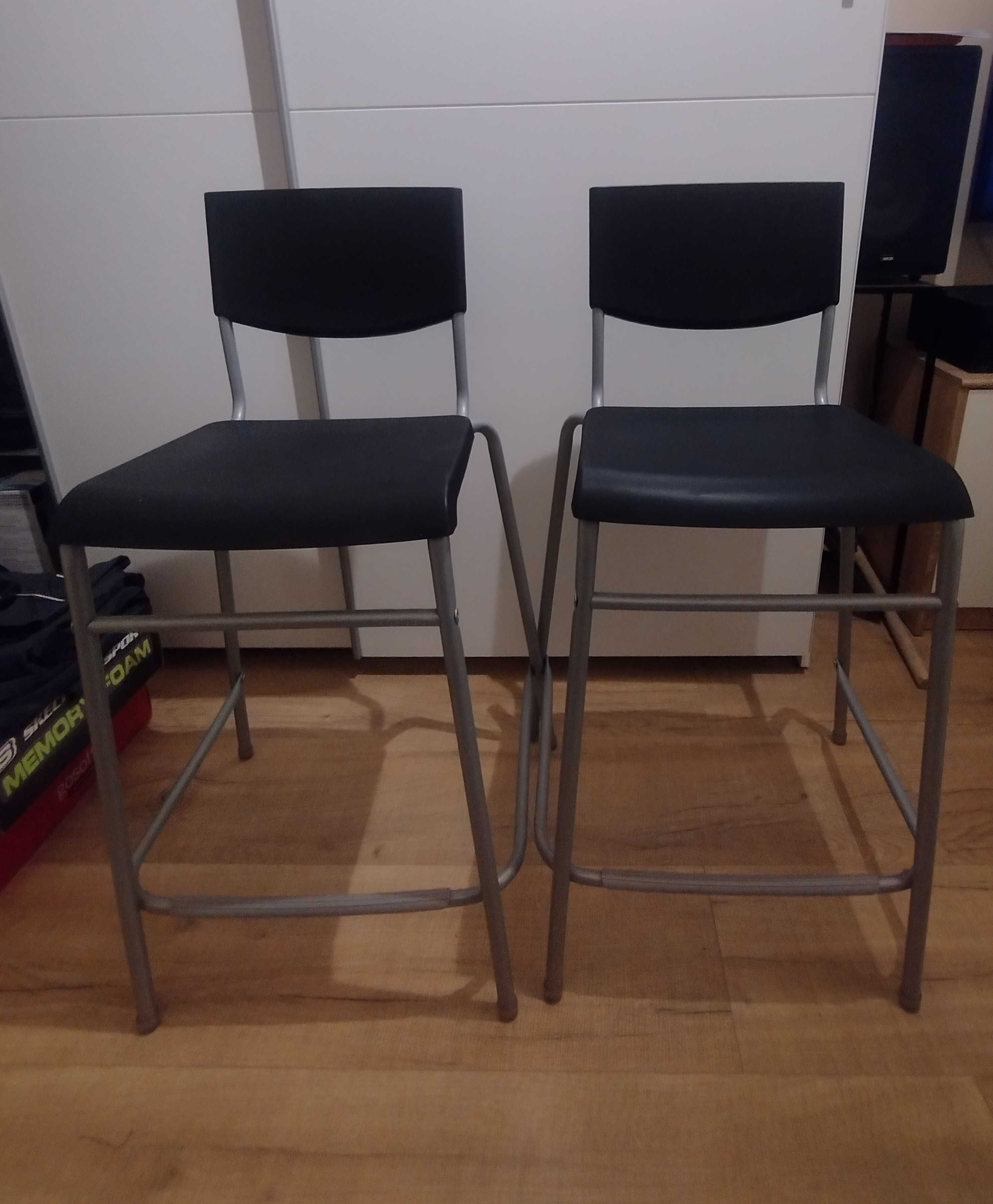 2 krzesła wysokie  oparciem Ikea  Stig