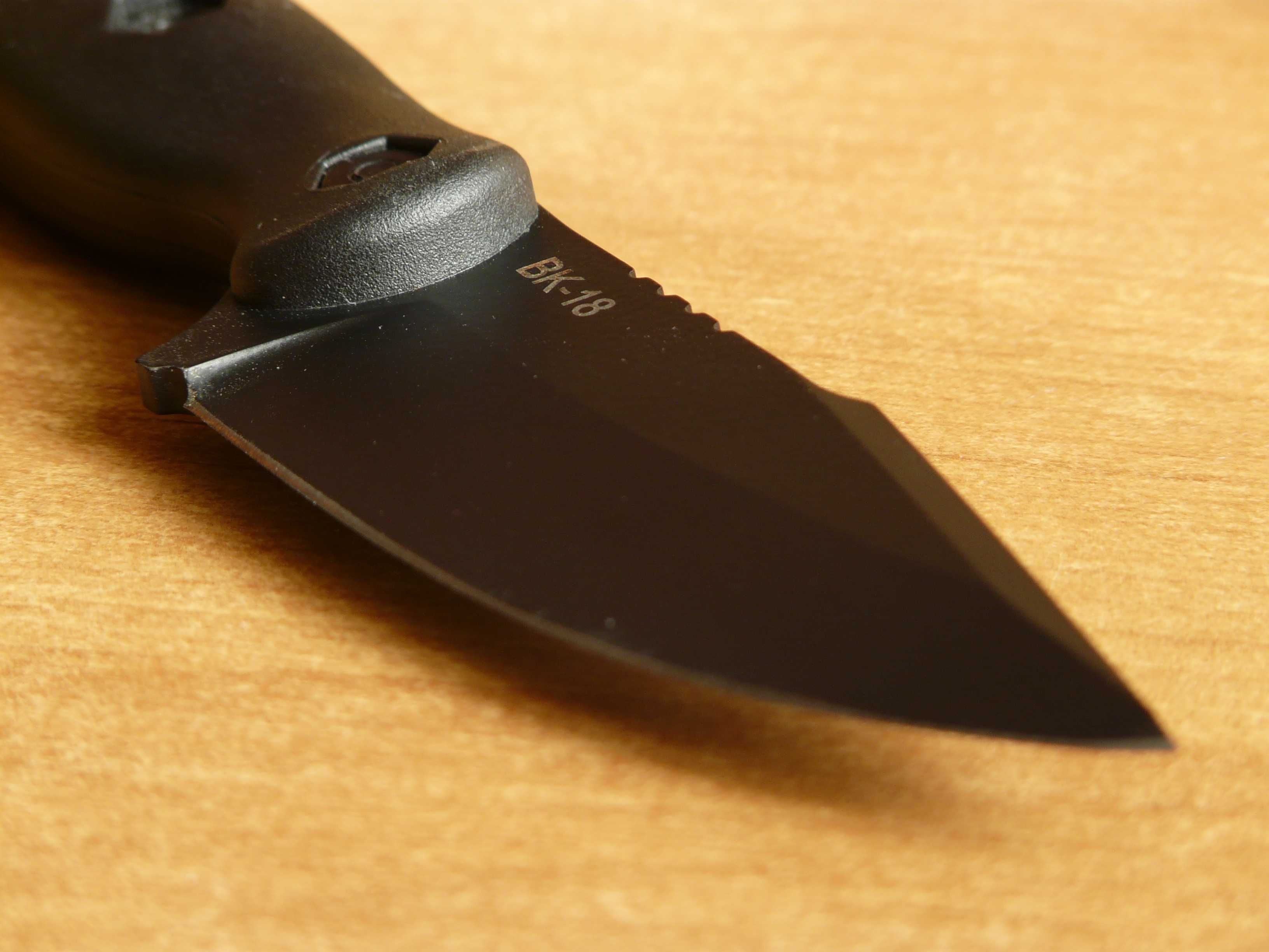 Używany nóż Ka-Bar BK18 Becker Harpoon, CZARNY, ulepszona pochwa.