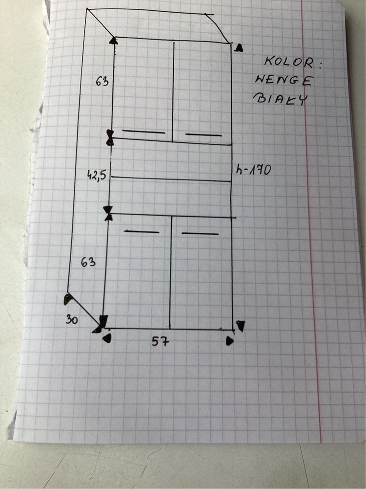 Szafka   łazienkowa kolor wenge- biały.