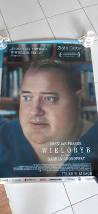 brendan fraser, stary plakat kinowy z filmu wieloryb