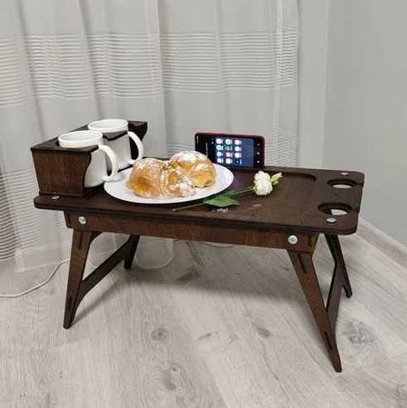 Столик для завтрака Стол поднос Подставка под ноутбук Раскладной стол