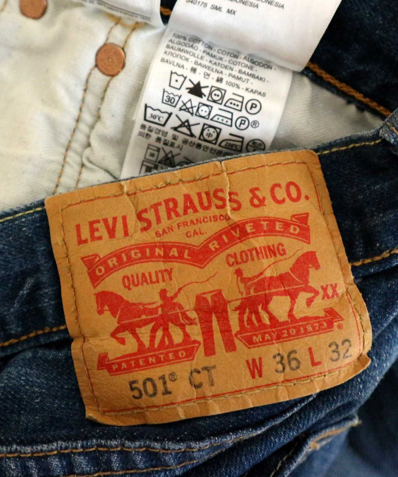 Levis 501 CT spodnie jeansy W36 L32 pas 2 x 48 cm