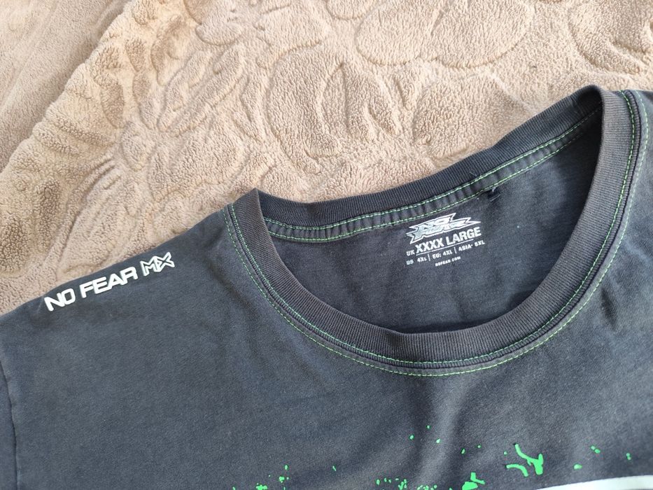 T-shirt No Fear MX 4XL z nadrukiem świecącym w nocy czarny jak nówka!