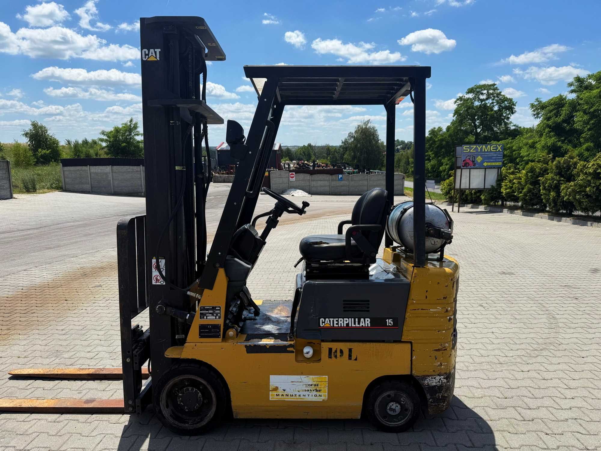 wózek widłowy CATERPILLAR GC15 LPG automat Triplex 5.50m przesuw 1998'