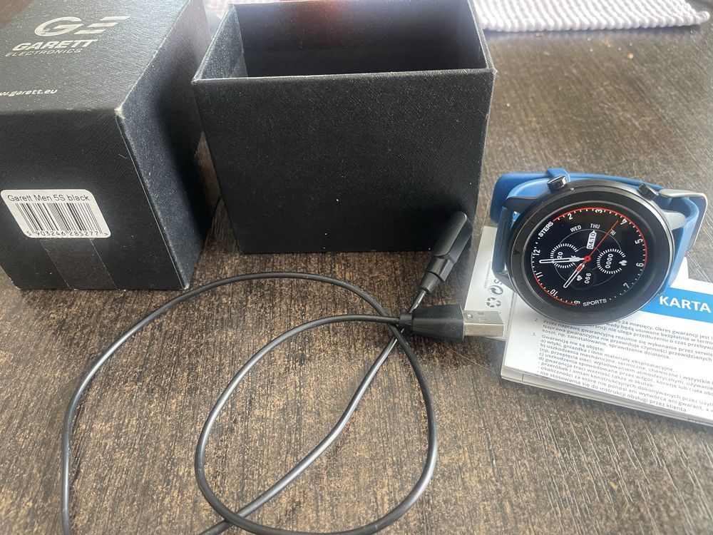 Smartwatch Garett S5 Black, stan Dobry , Pudełko