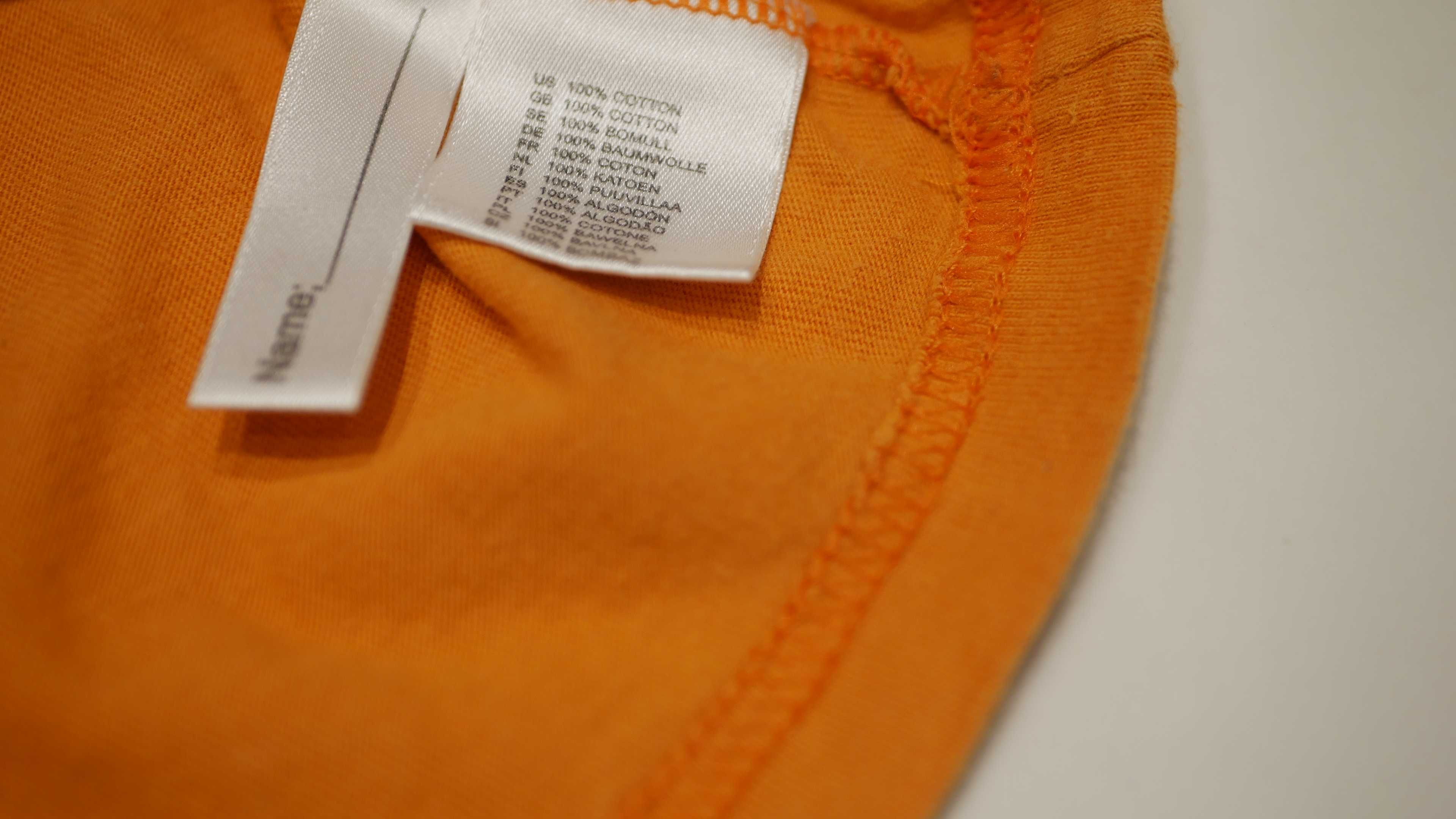 Koszulka H&M LOGG 128 cm 7-8 Lat Długi Rękaw Pomarańczowa