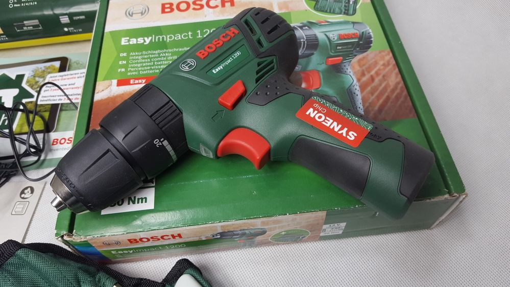 BOSCH Wiertarko-wkrętarka EasyImpact 1200 12V bity wiertła na prezent