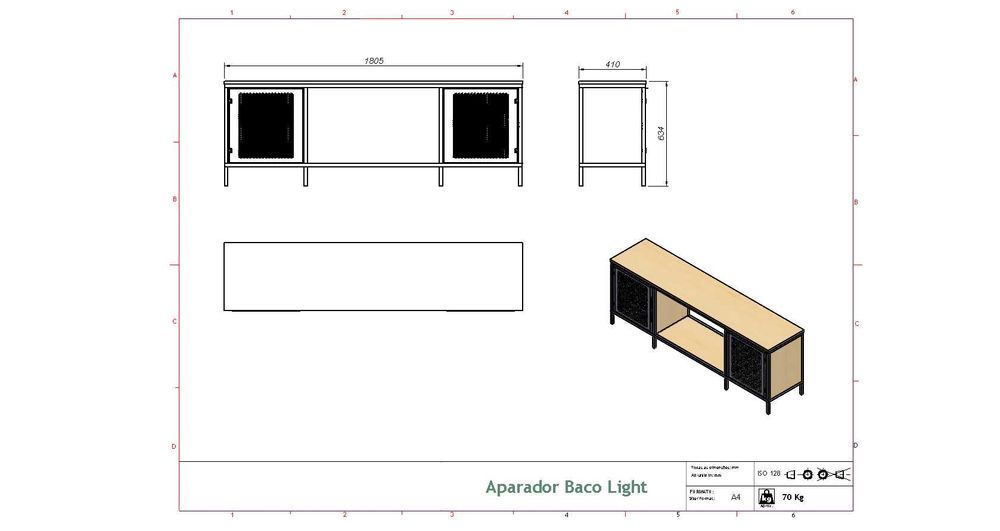 2 Aparadores e 1 candeeiro de Teto - Peças exclusivas