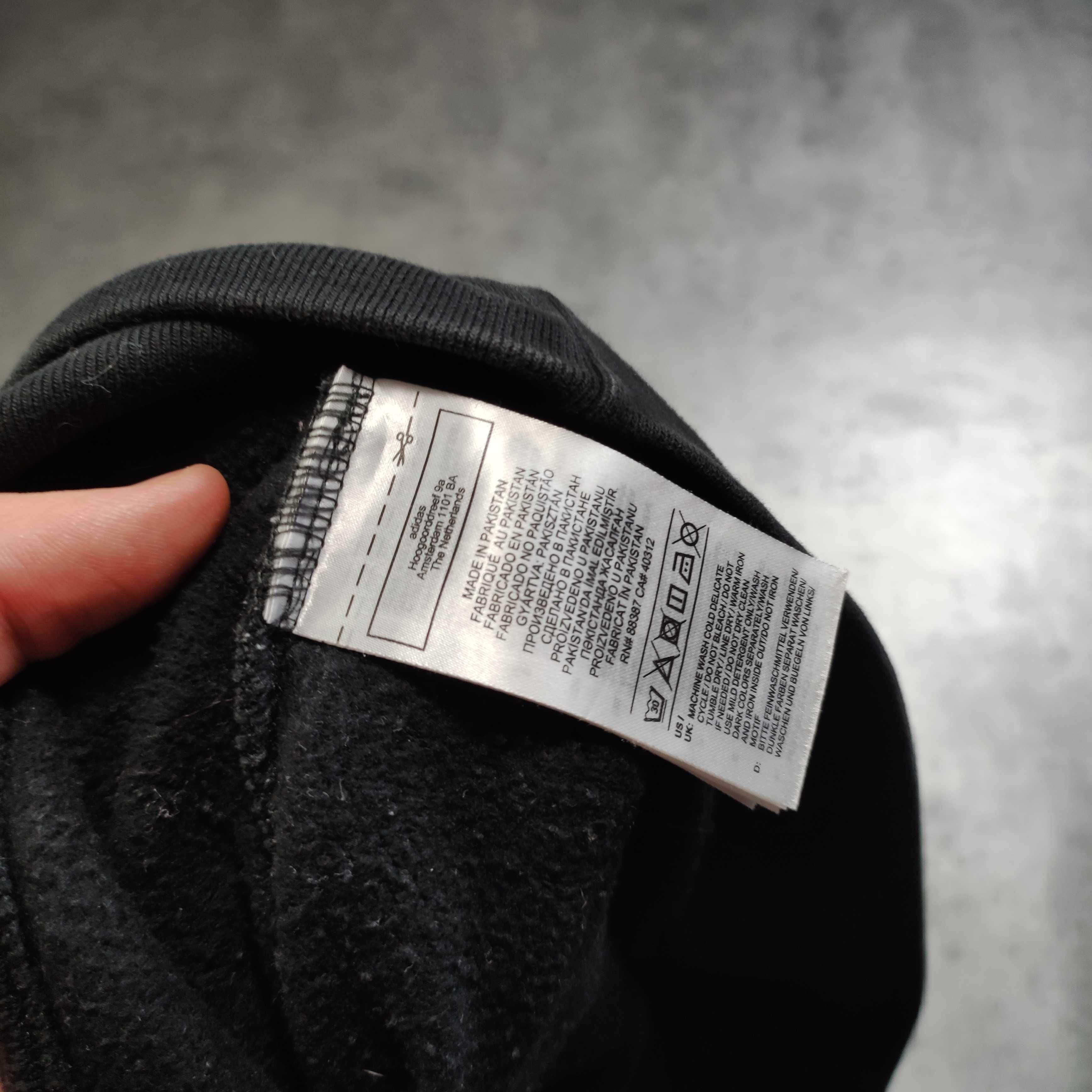 MĘSKA Bluza z Kapturem Hoodie Czarna Małe Logo Adidas Bawełna Original