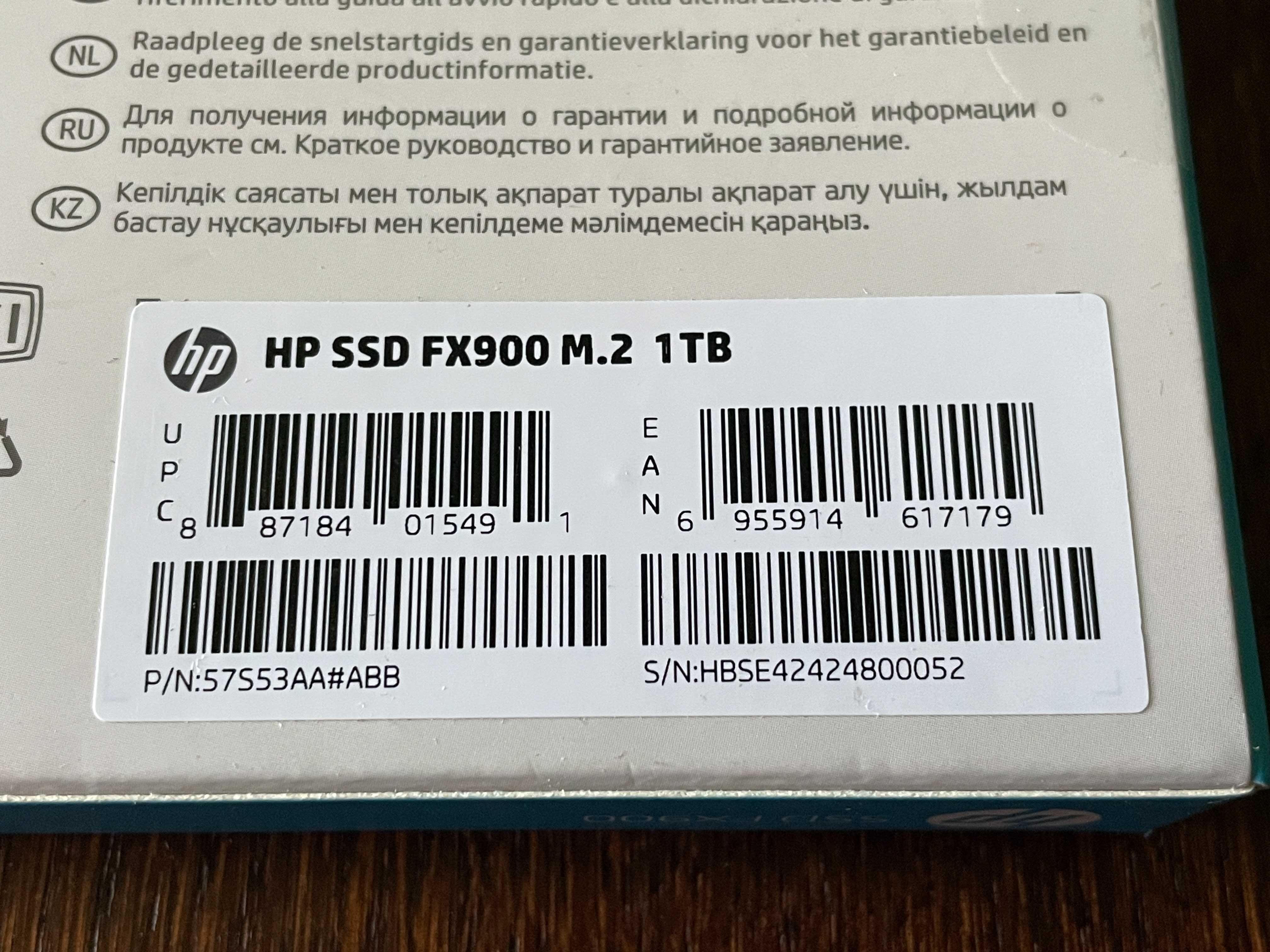 SSD HP FX900 1TB M.2 PCIe 4.0 x4 3D TLC NAND R5000/WR4800
