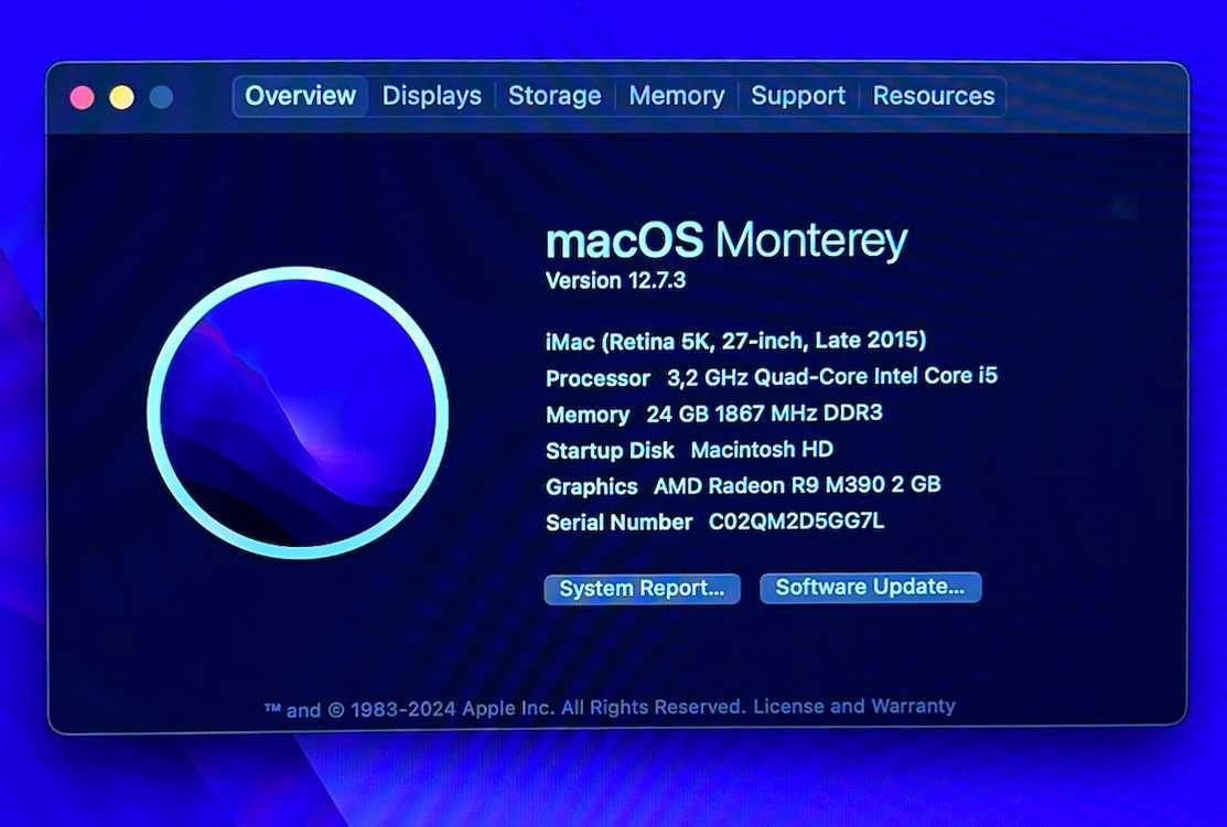 iMac (Retina 5K, 27 polegadas, finais de 2015) 24 GB