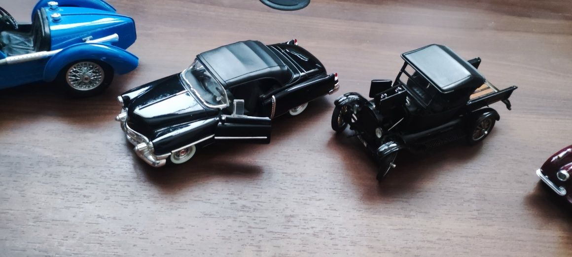 samochodziki zabawki, ford model t sunstar, bugatti, jaguar, cadillac