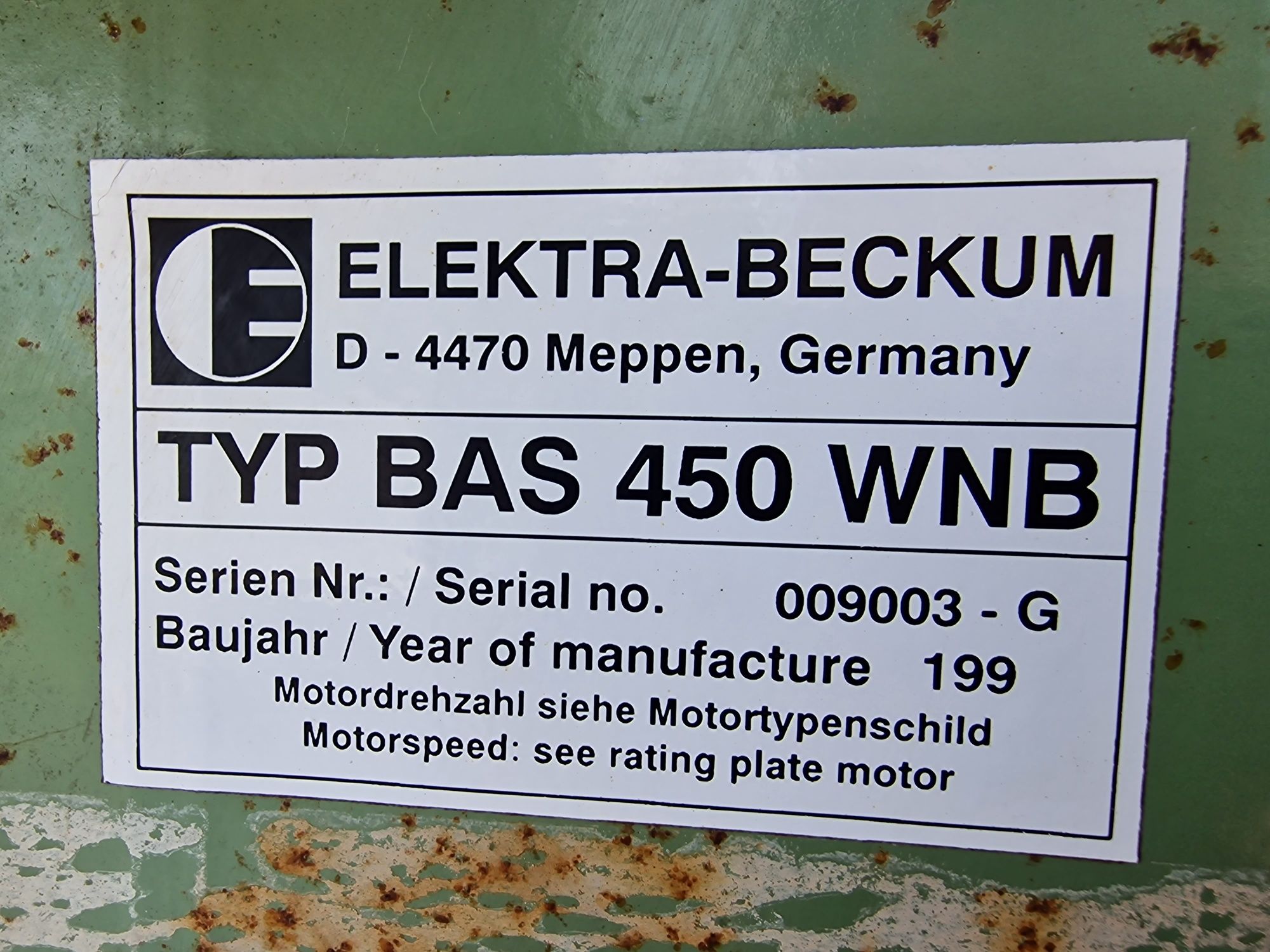 Piła Taśmowa Elektra Beckum BAS 450mm  na 220V