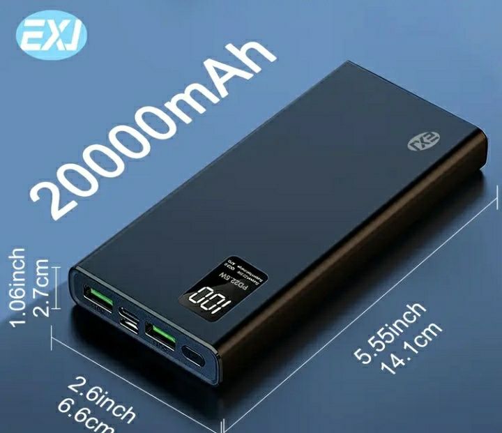 Повербанк EXJ 20000 mAh. 74Wh. Быстрая зарядка.