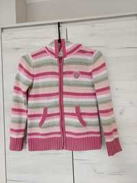Sweter 134 Reserved z kapturem w paski dla dziewczynki