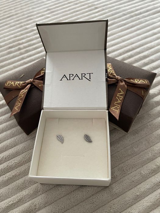 Kolczyki srebrne Apart listek