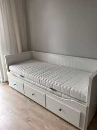 białe łóżko rozkładane IKEA Hemnes super stan