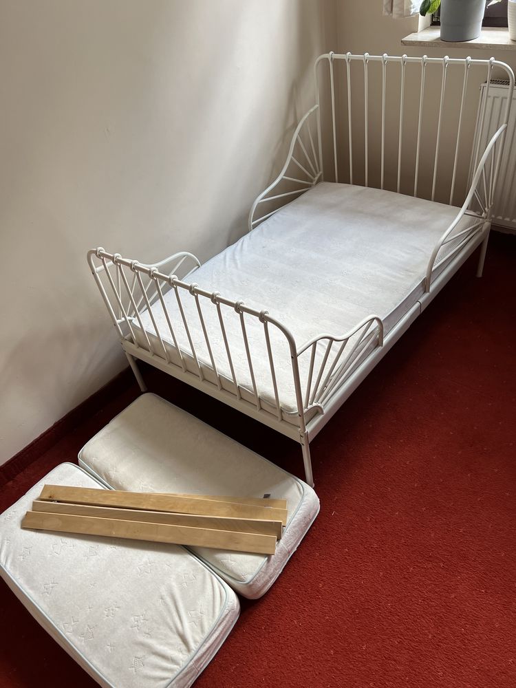 Łóżko Ikea Minnen Białe, regulowane 3 długości