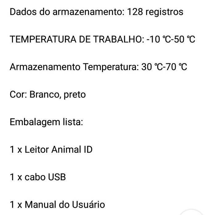 Leitor de chip para animais, 134.2H frequencia novo