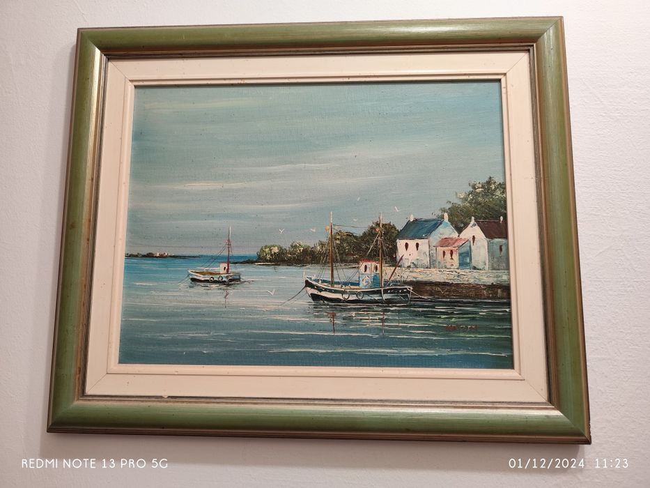 2 quadros pintados e óleo