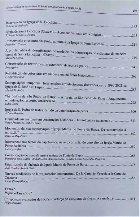 A Intervenção no Património/Práticas de Conservação e Reabilitação