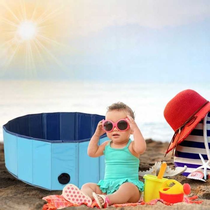 BASEN DLA PSA ZWIERZĄT ogrodowy składany kojec kąpieli 80x30 cm