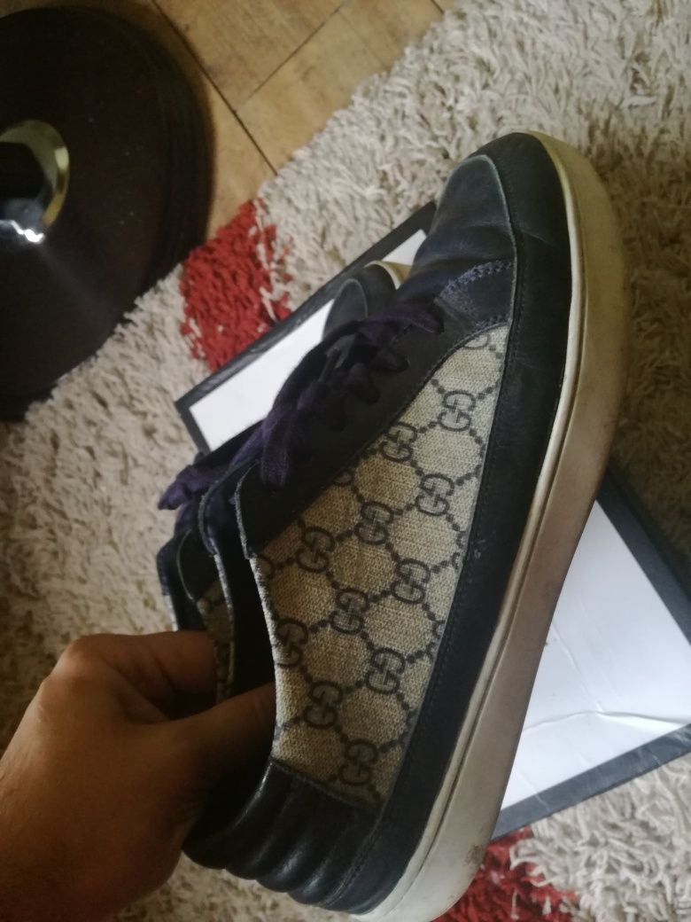 Buty gucci blue gg supreme navy sneakers ace