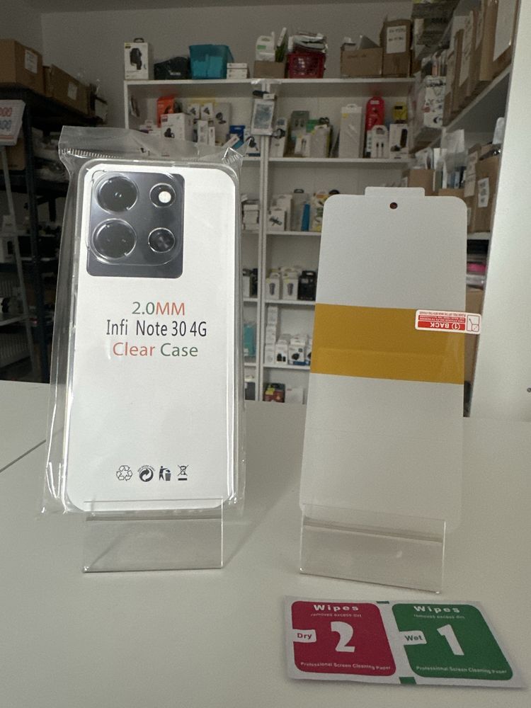 Etui przeźroczyste 2mm + folia hydrożelowa do infinix Note 30 4G