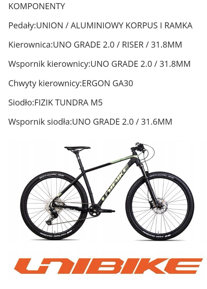 Rower górski MTB Unibike EVO 17 cali koło 29