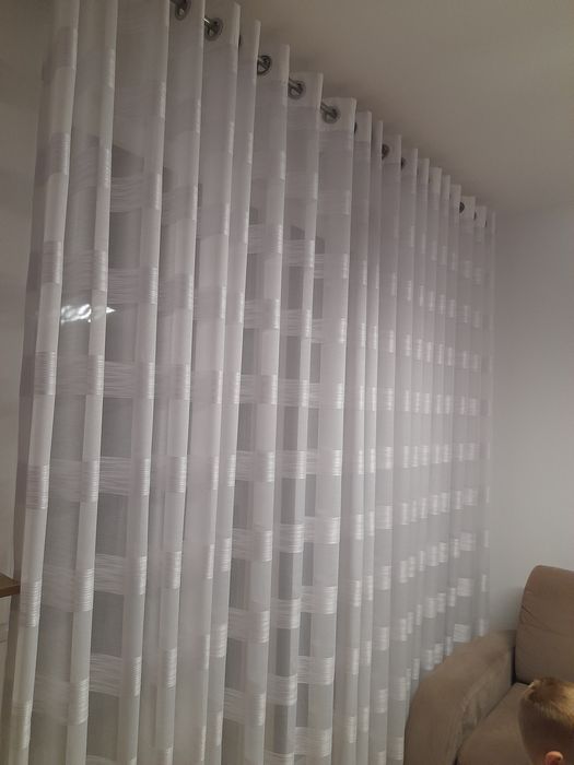 Firany z przelotka na okno balkonowe 200x250