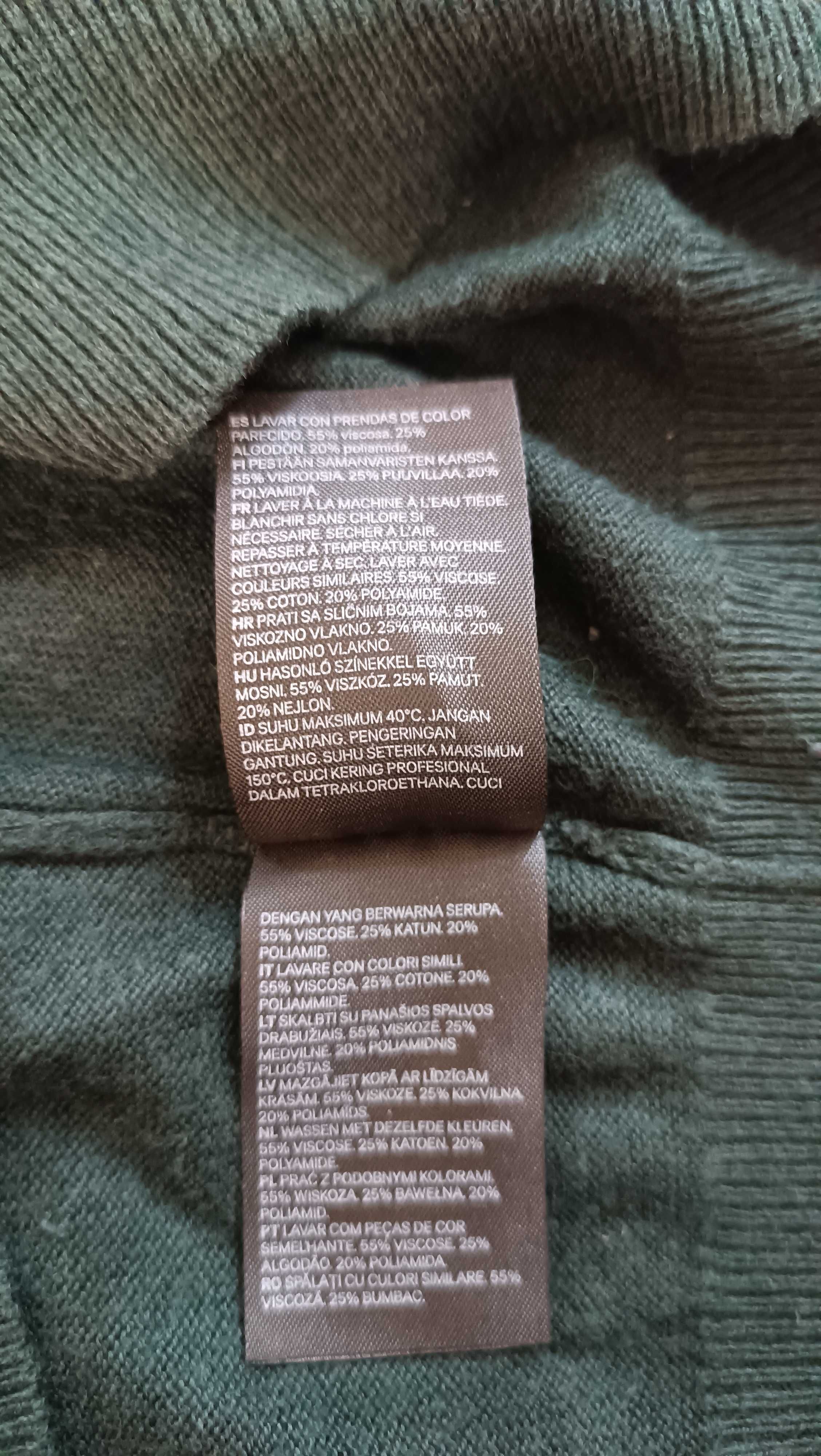 Ciemnozielona sukienka ciążowa z dzianiny 38 H&M Mama