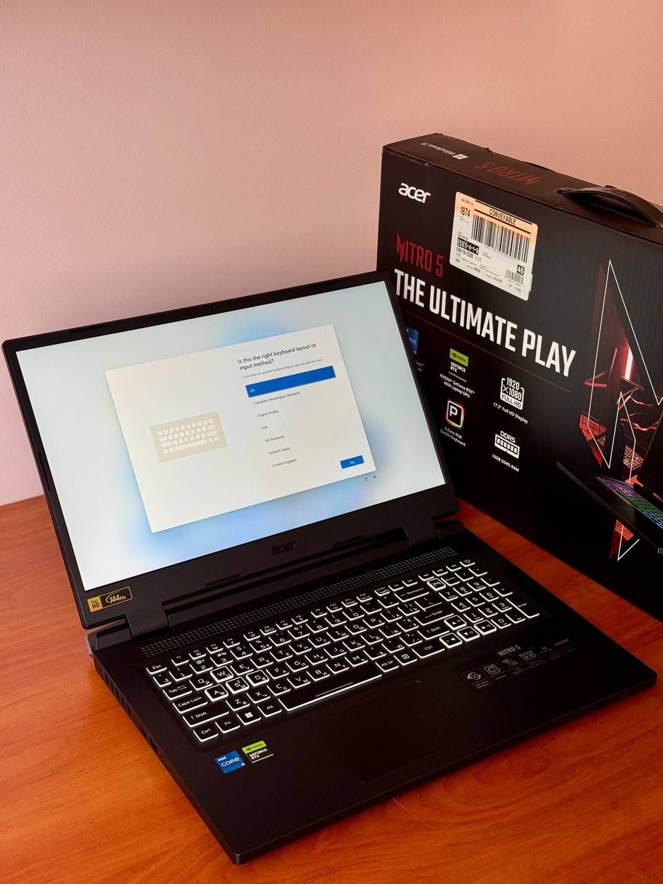 Игровой ноутбук 17,3" Acer-Nitro-5 (i5-12450H/RTX4050-6Gb-140W)