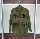 Cienka kurtka damska Zara khaki z papugą 42 XL