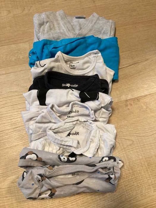 Zestaw dla chłopca 68 (body, śpiochy, sweterek) - zestaw ubranek!