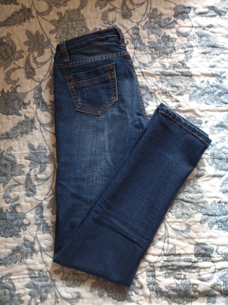 Spodnie jeansowe jeansy granatowe 38