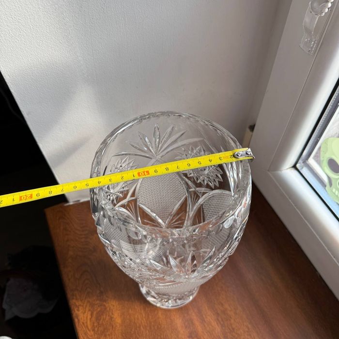 Wazon kryształowy Huta Julia PRL Bogaty Szlif