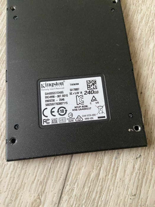 Kingston 240gb SSD Накопичувач sata 3 для ноутбука та комп'ютера