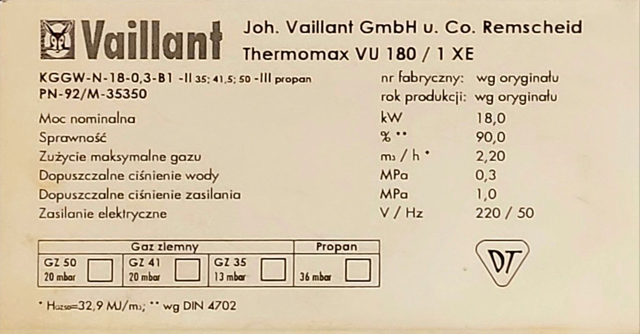 Vaillant Thermomax VU 180/1 XE