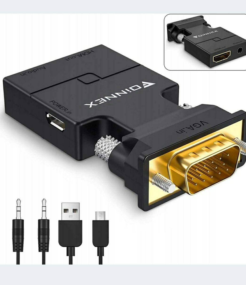 Przejściówka adapter FOINNEX VGA DO HDMI + AUDIO