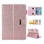 Etui Ochronne do iPad Mini 6 2021 Zamykane Portfel Brokatowe Różowe