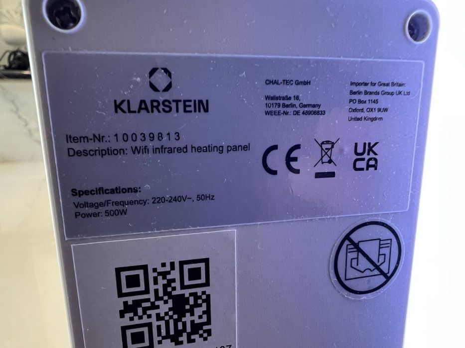 Інфрачервоний обігрівач Klarstein Mojave 500 smart Німеччина 10039813