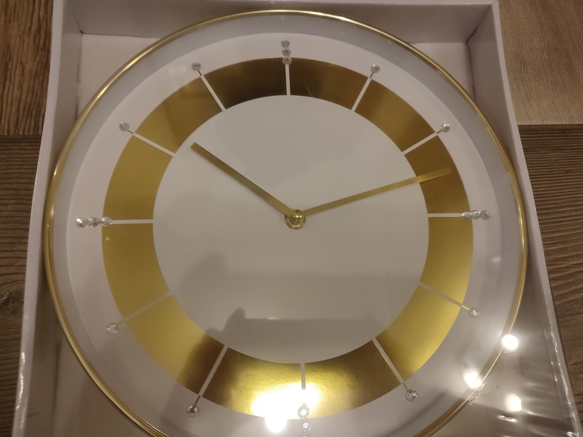 Nowy złoty zegar ścienny 30 cm