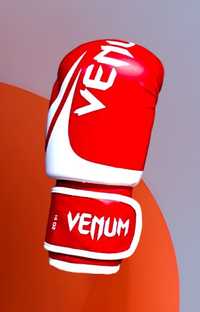 Перчатки боксерские для бокса 10 унций на липучке VENUM кожа PU