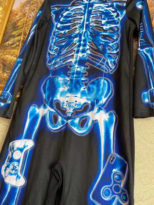 Костюм скелет з принтом що світиться в темряві 11-12 р, 146-152 см