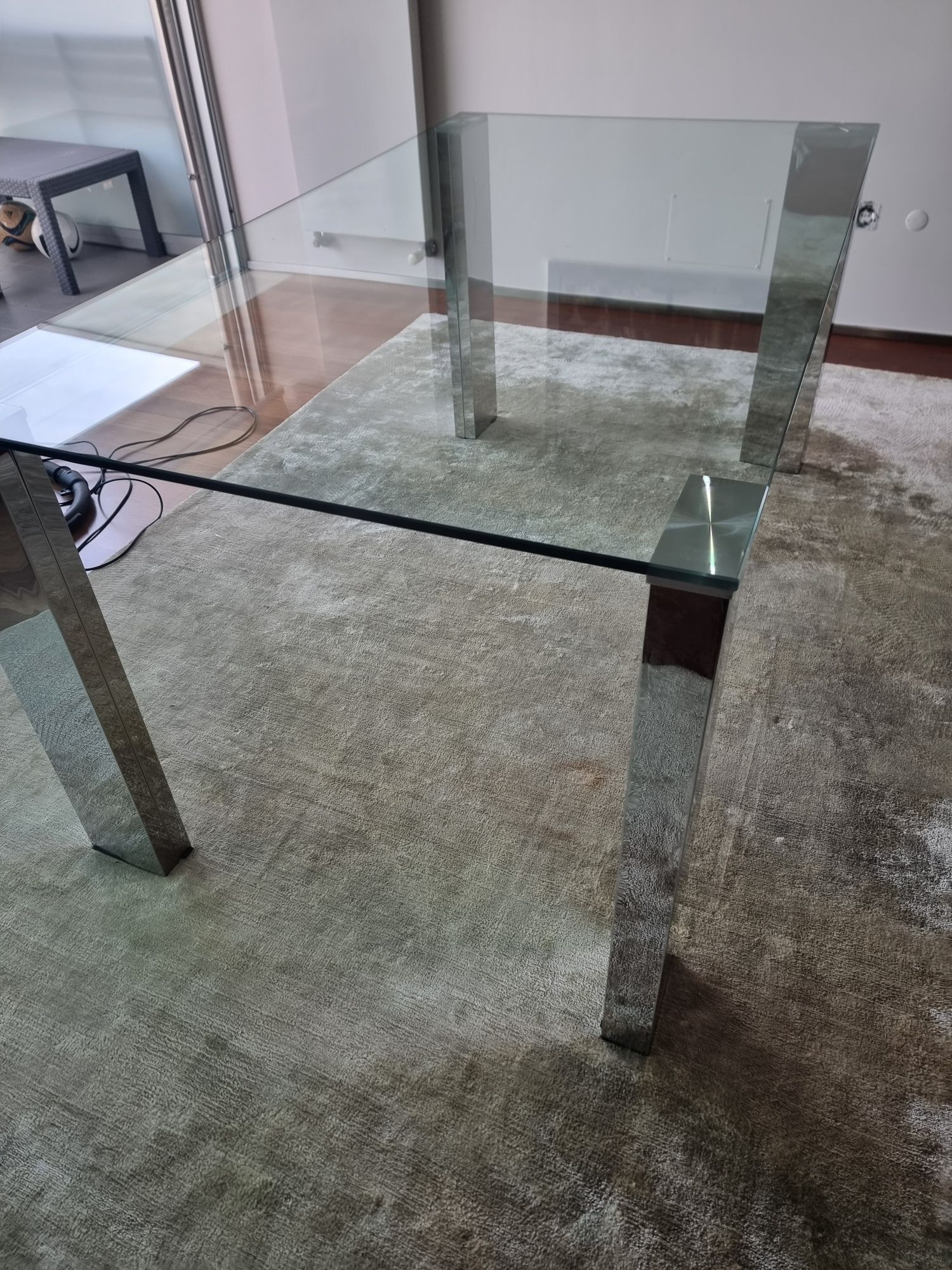 Mesa dr sala de jantar em vidro