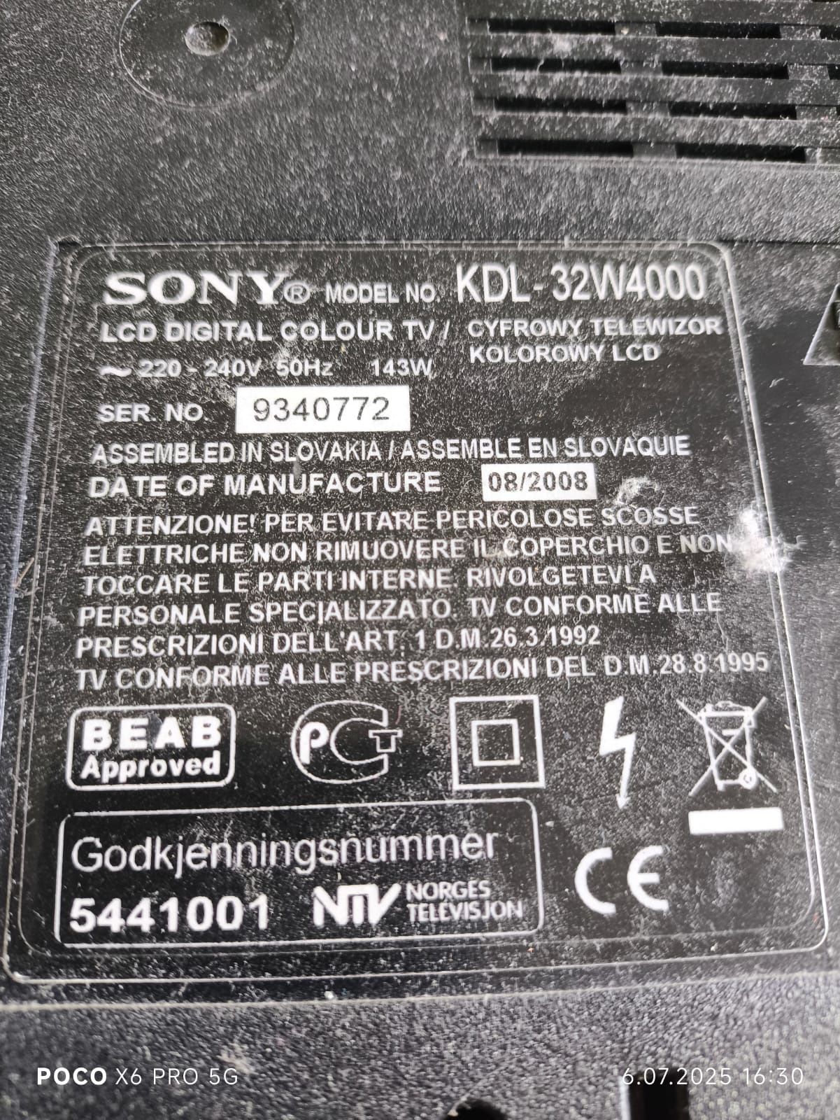 Telewizor Sony Bravia 32