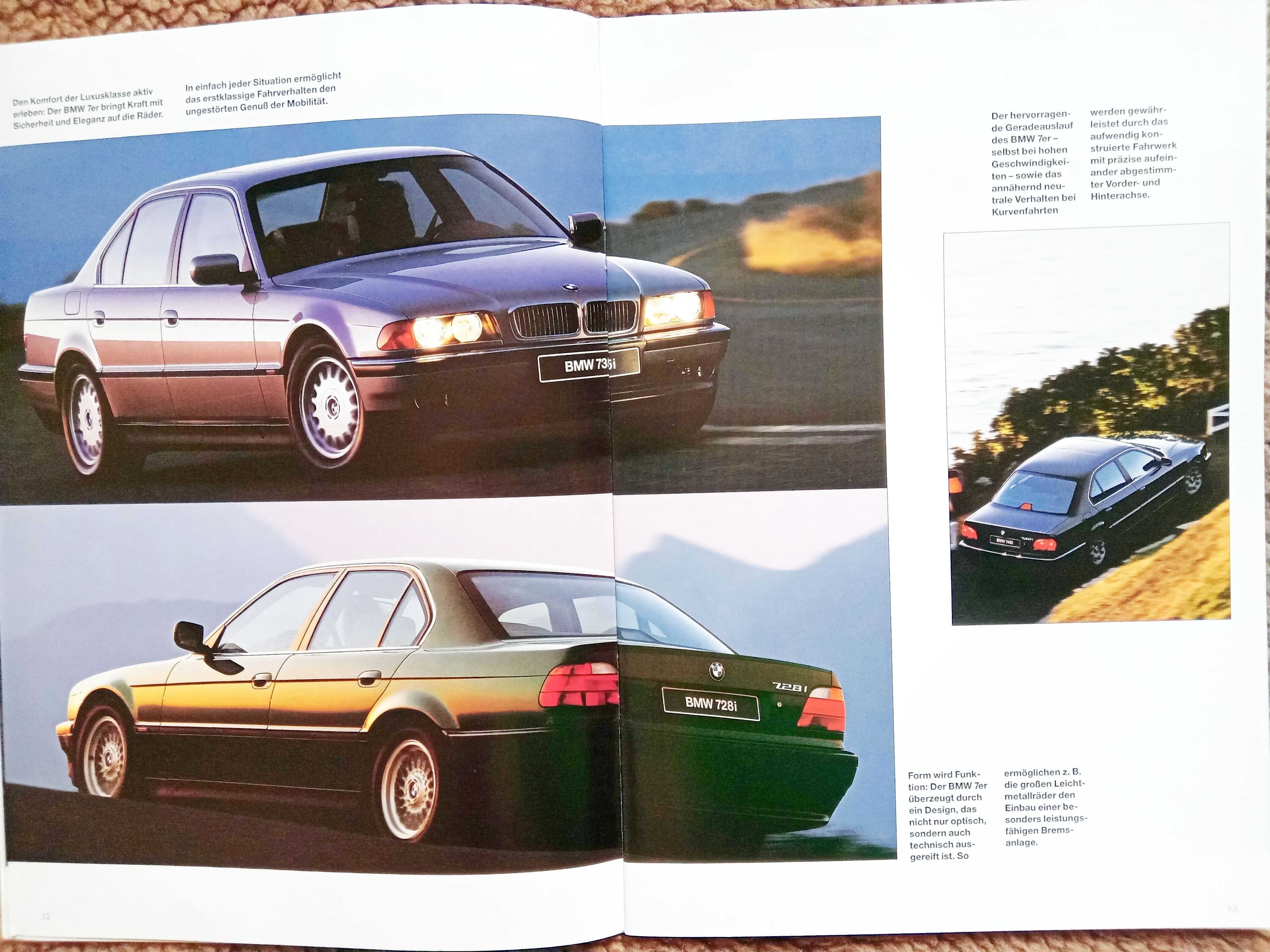 BMW 7 E38 - 1997 - obszerny prospekt 54 str., stan BDB-