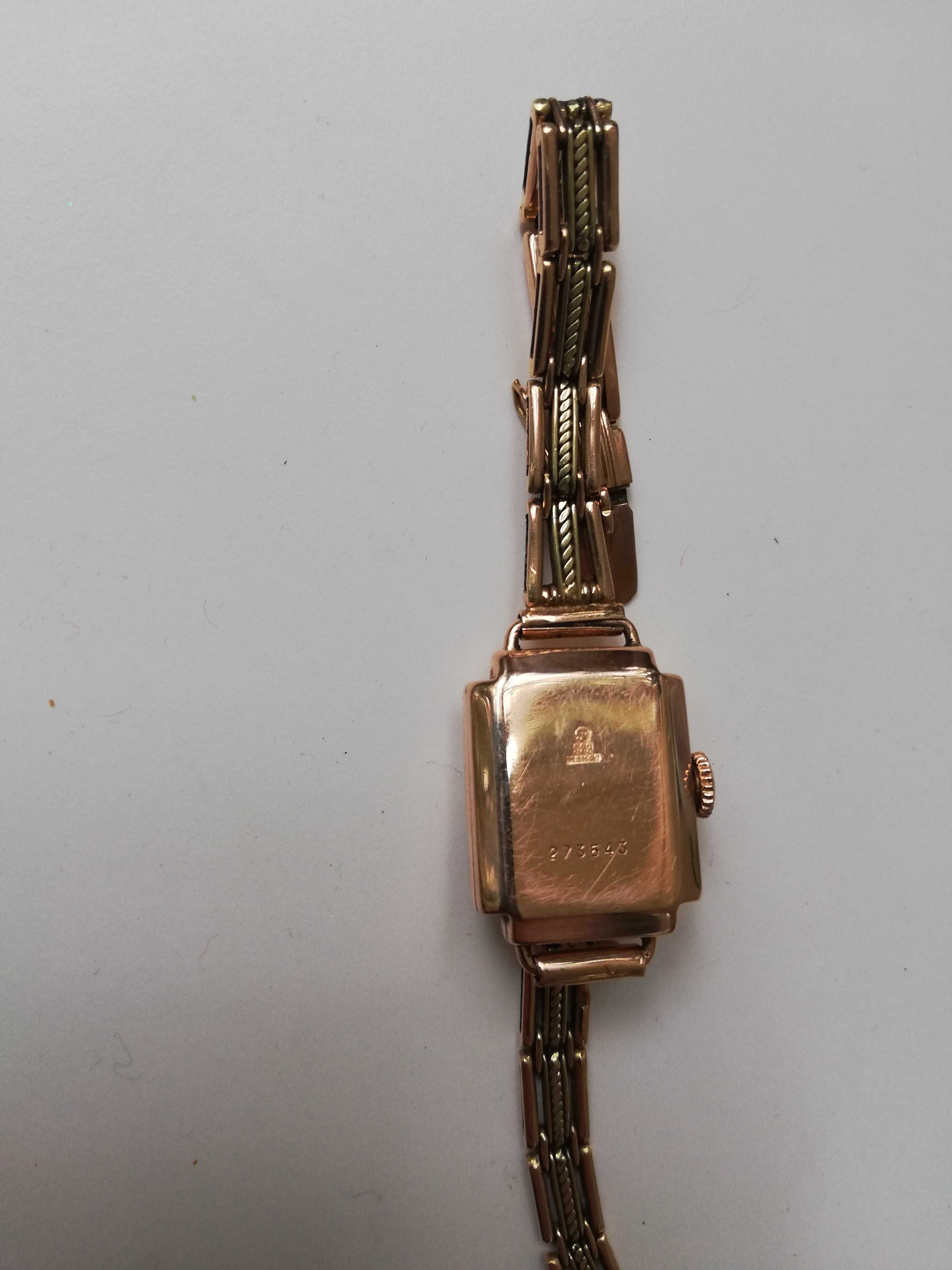 Золотые женские часы "Заря" с браслетом 583 проба