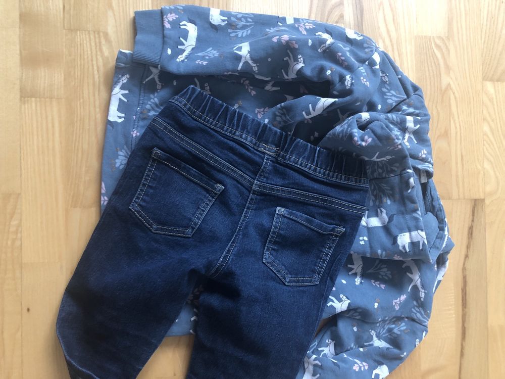 Zestaw 122 spodnie jeansy Palomino bluza cool club