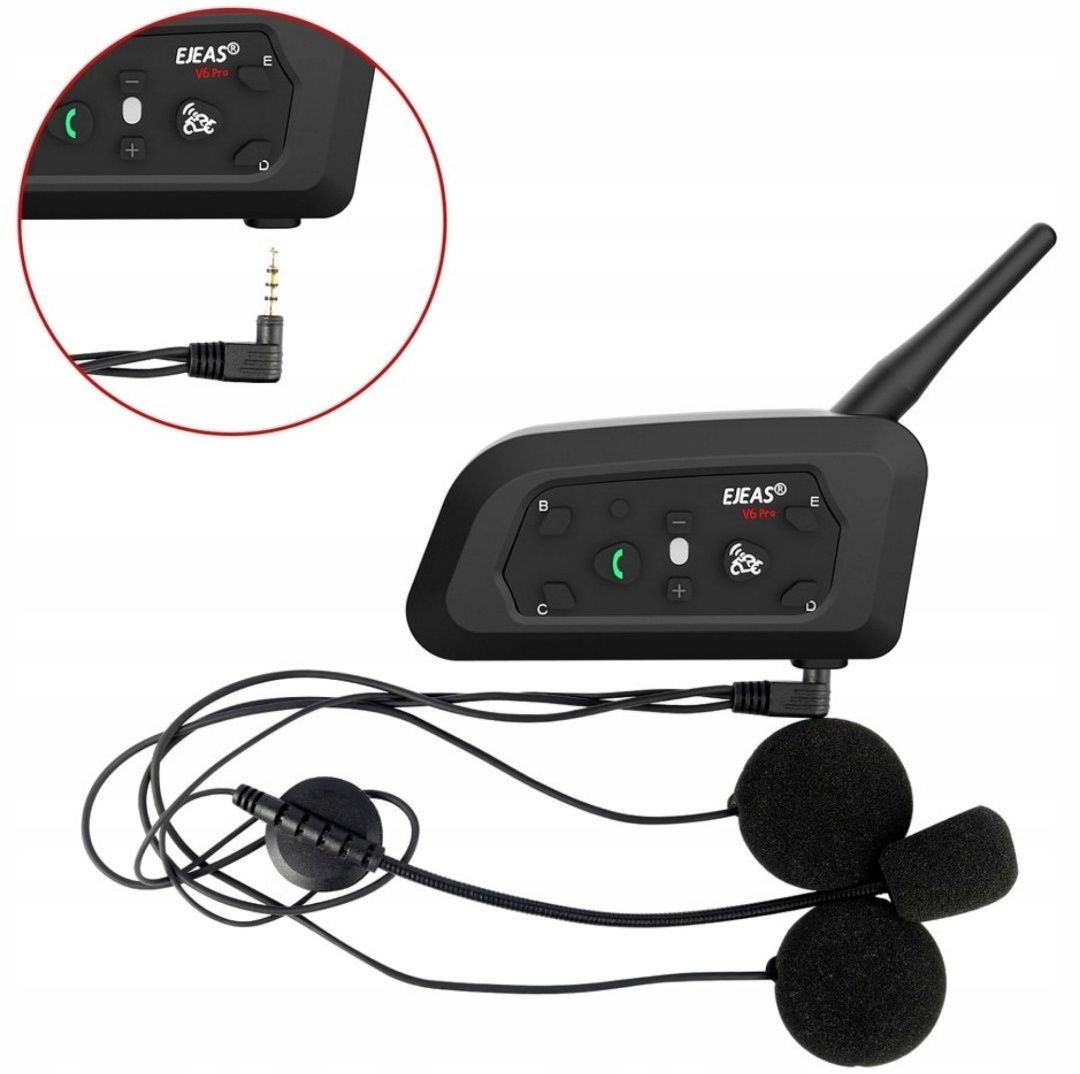Nowy Interkom Motocyklowy EJEAS V6 Pro Bluetooth 1200m